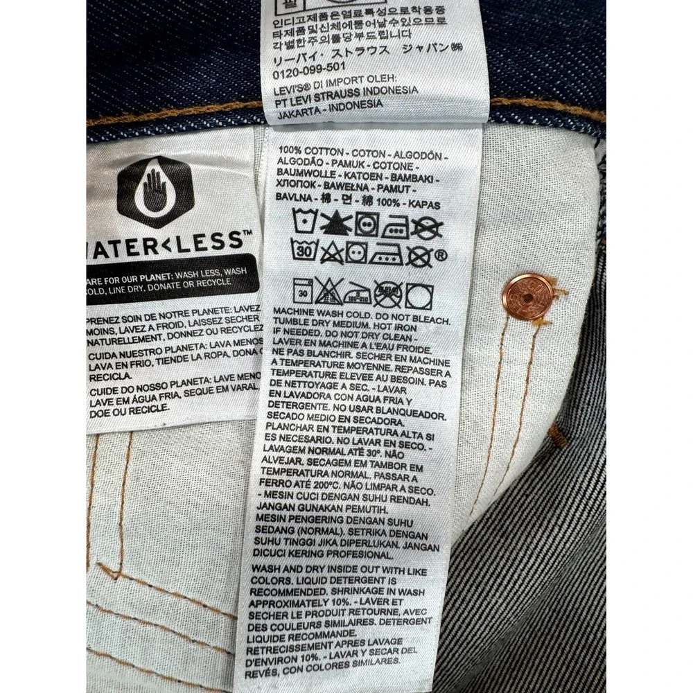 Levi's 501 Jeans Mens 36x30 Blue Denim Red Tab High Rise Button Fly Straight Leg